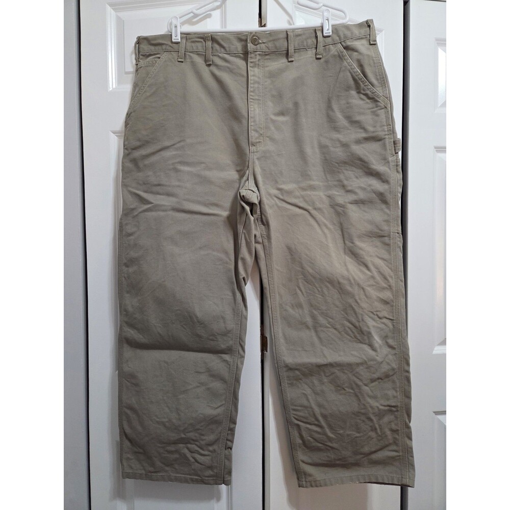 Carhartt B11-DES Washed Duck Work Dungaree Pants Cotton Desert/Tan Men's 44x30 - Picture 2 of 6